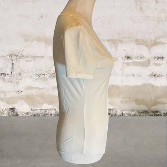 Elodie NWOT Women's Crewneck Rib Knit Bodysuit in White-Size Large - Picture 2 of 5